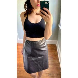 Vintage NWT Brown Leather Skirt 12